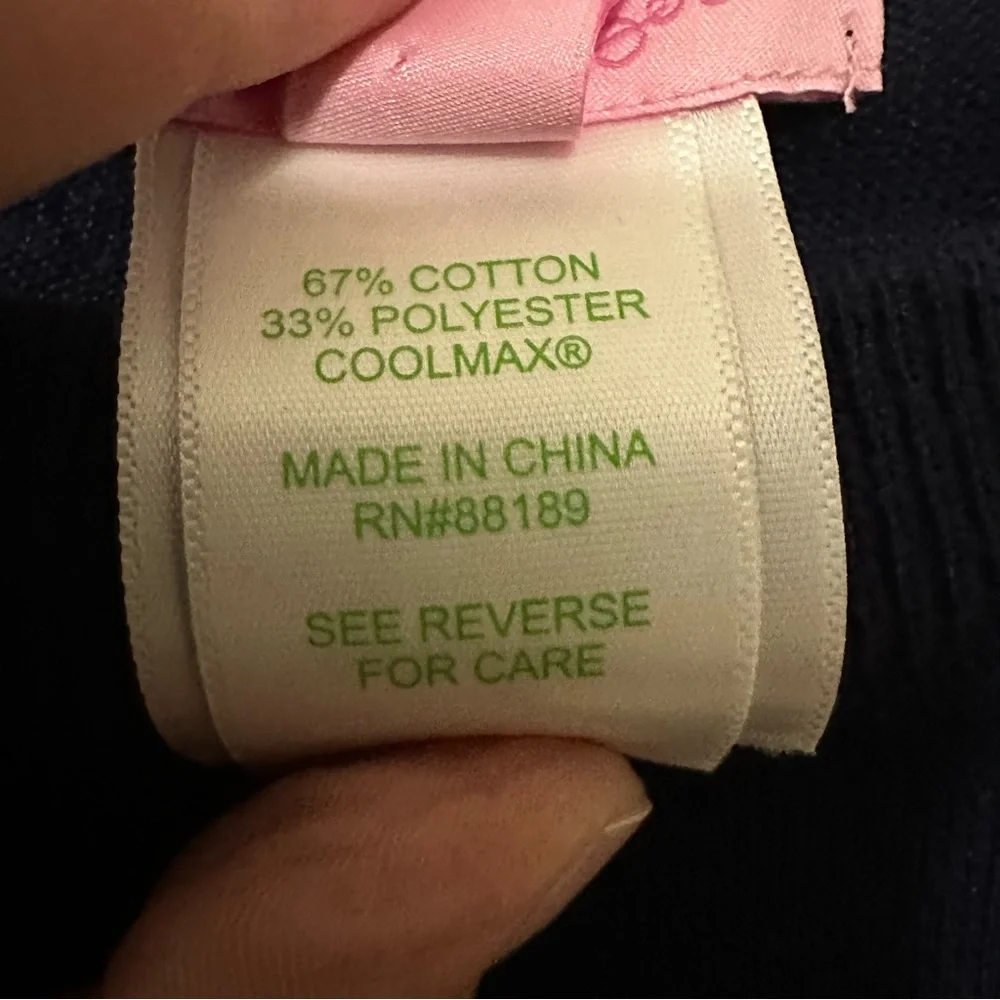 Lilly Pulitzer Damara Tassel Lightweight Crewneck Sweater Navy Blue‎ Womens XS